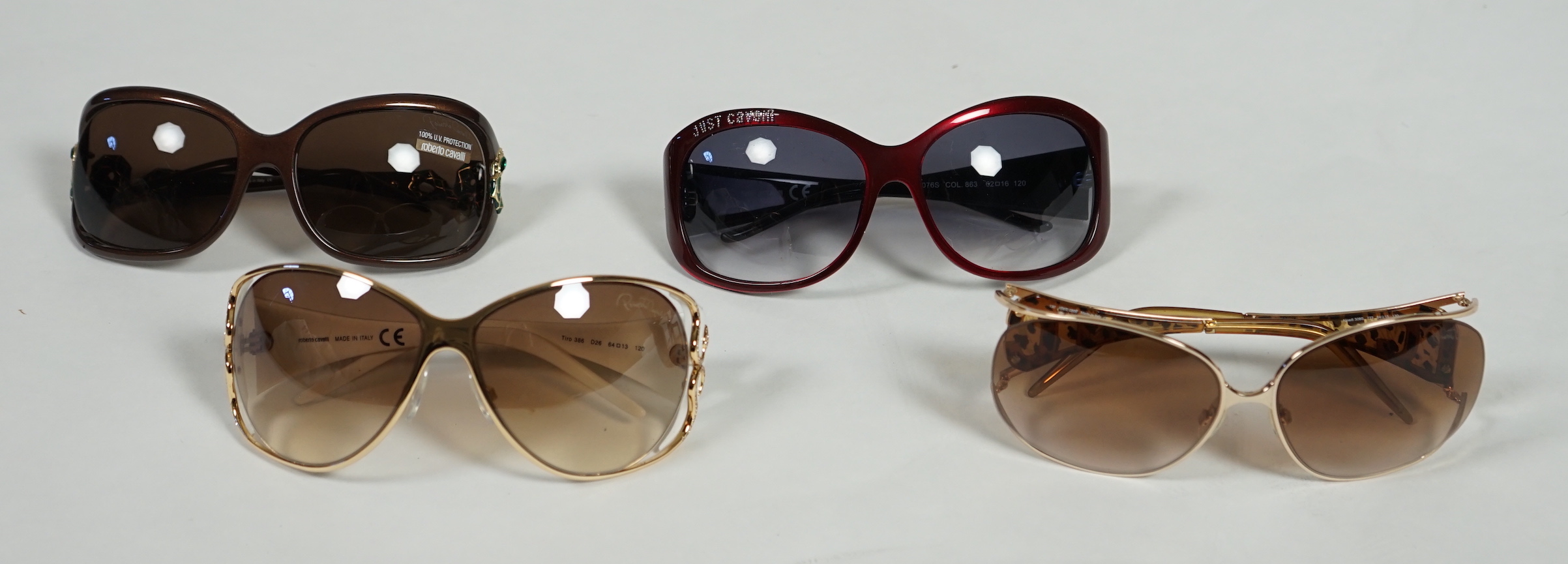 Four pairs of Roberto Cavalli lady's sunglasses